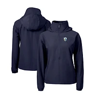 Veste anorak demi-zip écologique recyclée Charter des Los Angeles Chargers pour femme, bleue, Cutter & Buck