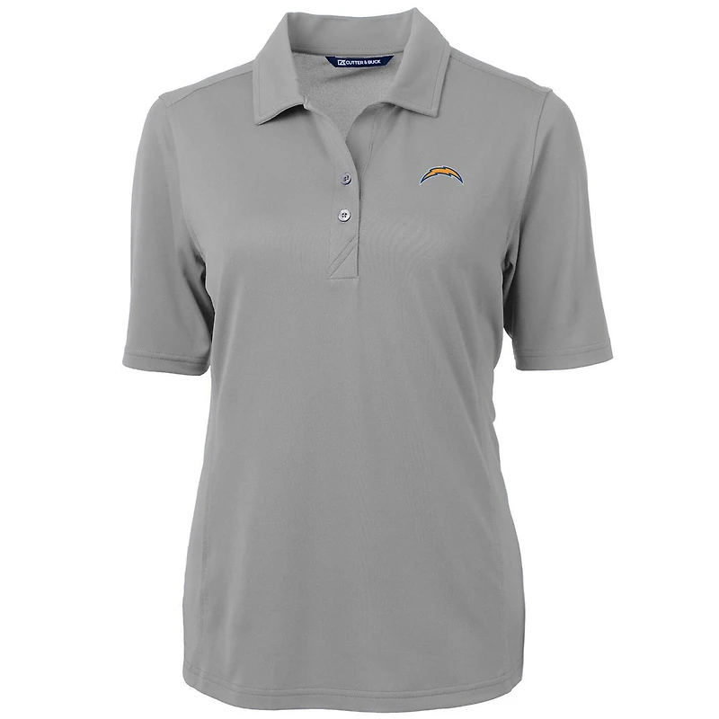 Polo en piqué écologique recyclé pour femme, gris, Cutter & Buck, Los Angeles Chargers, Virtue