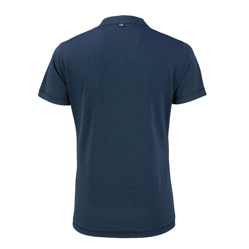 Women's Cutter & Buck Heather Navy Los Angeles Chargers Forge Stretch Blade DryTec V-Neck Polo
