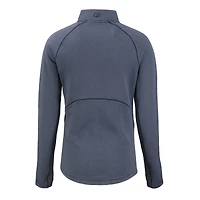 Veste raglan demi-zip Cutter & Buck Peshastin Eco Fleece recyclée, bleu marine chiné, pour femme, Los Angeles Chargers