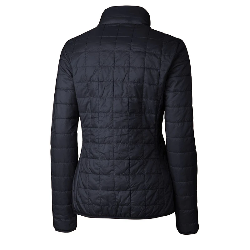 Women's Cutter & Buck Navy Los Angeles Chargers Throwback Logo Rainier PrimaLoft Eco Full-Zip Puffer Jacket