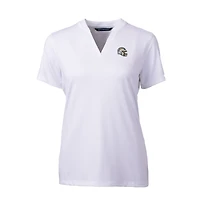 Women's Cutter & Buck  White Los Angeles Chargers Helmet Logo DryTec Forge Stretch V-Neck Blade Top