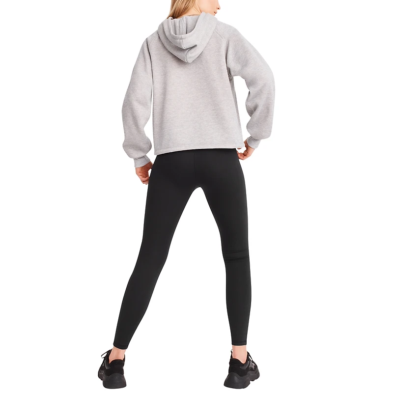 Women's DKNY Sport Heather Gray Los Angeles Chargers Debbie Dolman Raglan Pullover Hoodie