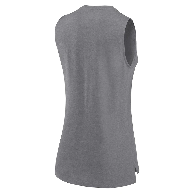 Women's Fanatics  Heather Gray Los Angeles Chargers What Goes Around Tank Top