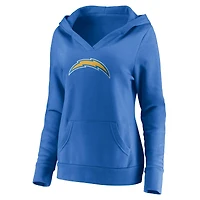 Fanatics pour femmes Justin Herbert Powder Blue Los Angeles Chargers Player Icon Nom et numéro Pull à capuche col en V