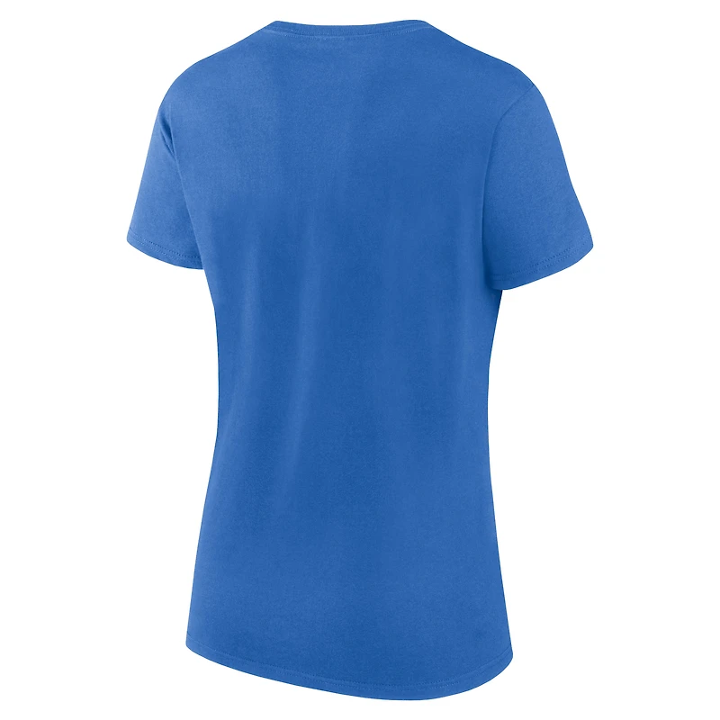 Ensemble détente Fanatics pour femme : t-shirt et short Los Angeles Chargers, bleu poudré/gris anthracite chiné.