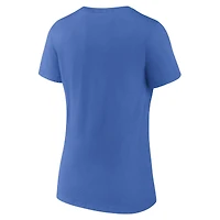 Women's Fanatics Powder Blue Los Angeles Chargers Shine Time V-Neck T-Shirt