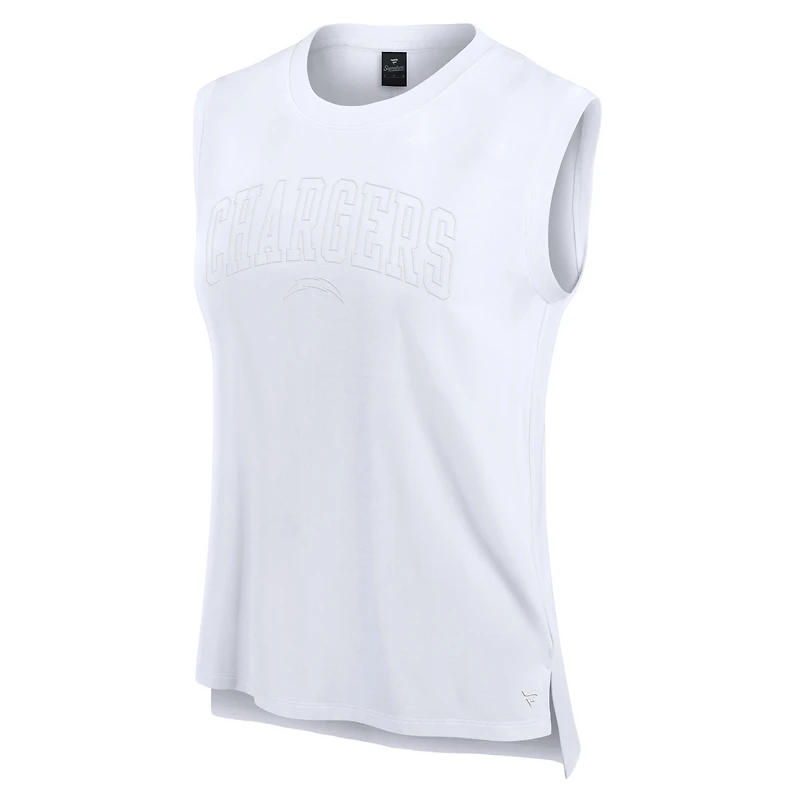 Women's Fanatics White Los Angeles Chargers Studio Gym Tank Top