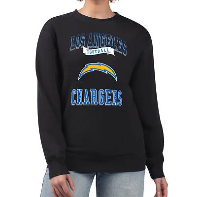 Sweat-shirt à capuche G-III 4Her pour femme par Carl Banks, noir, avec logo de l'équipe des Chargers Los Angeles.