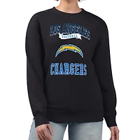 Sweat-shirt à capuche G-III 4Her pour femme par Carl Banks, noir, avec logo de l'équipe des Chargers Los Angeles.