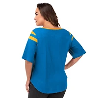 Women's G-III 4Her by Carl Banks Light Blue Los Angeles Chargers Plus Linebacker T-Shirt