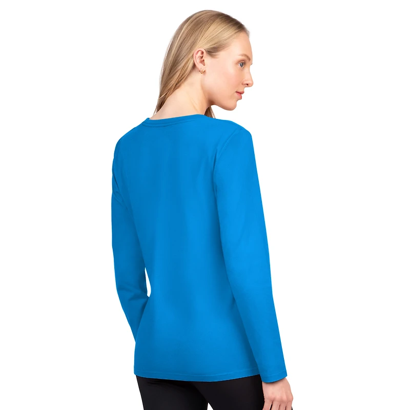 T-shirt à manches longues G-III 4Her pour femme par Carl Banks, bleu poudre, Los Angeles Chargers, Best Play