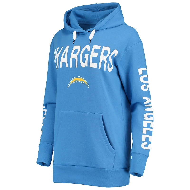 Sweat à capuche Los Angeles Chargers Extra Point G-III 4Her by Carl Banks pour femme, bleu poudré