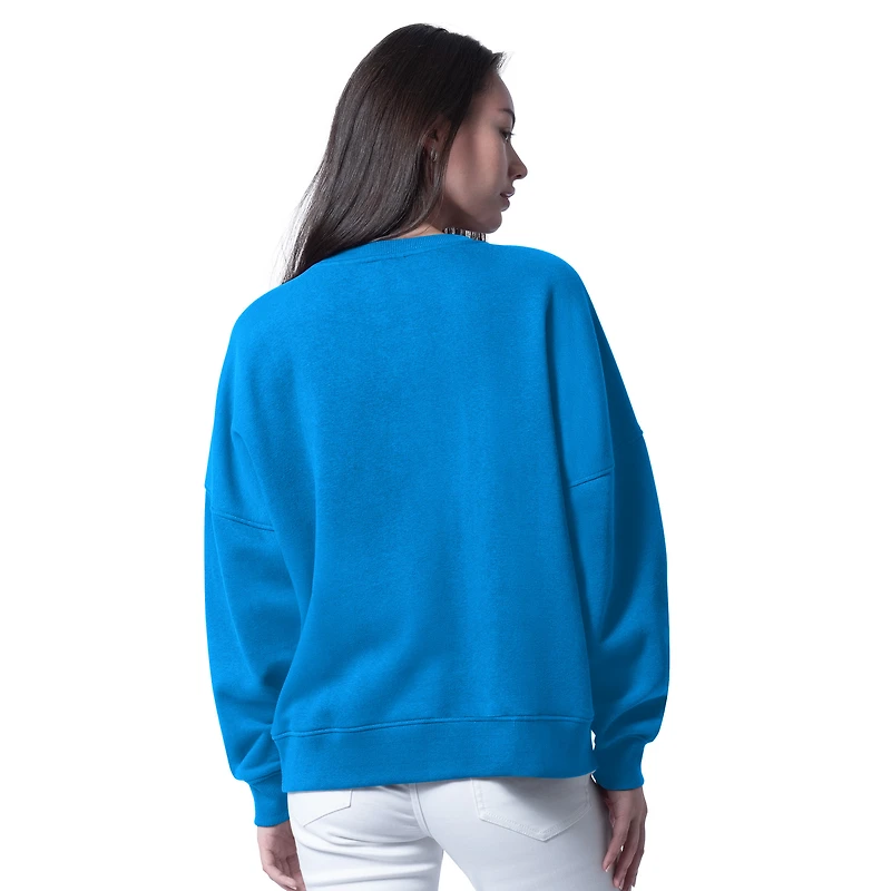 Women's G-III 4Her by Carl Banks Powder Blue Los Angeles Chargers Oversized Feud Sweatshirt