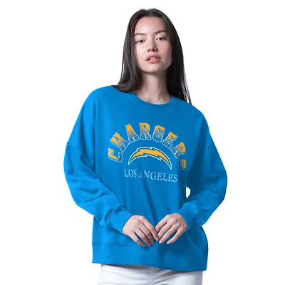 Women's G-III 4Her by Carl Banks Powder Blue Los Angeles Chargers Oversized Feud Sweatshirt