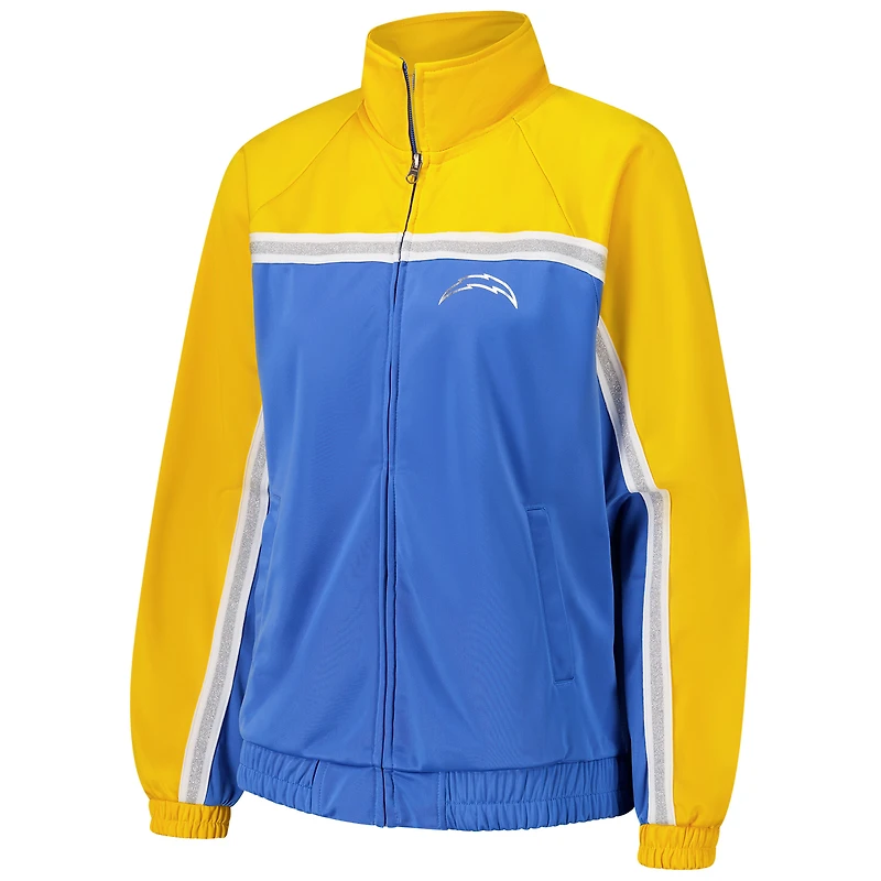 Women's G-III 4Her by Carl Banks Powder Blue Los Angeles Chargers Post Game Full-Zip Track Jacket