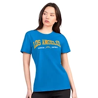 T-shirt col rond ultra-mince et léger G-III 4Her by Carl Banks bleu poudre pour femme, Los Angeles Chargers
