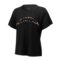 T-shirt noir avec nom et numéro de joueur léopard des Chargers Los Angeles Justin Herbert Majestic Threads pour femmes