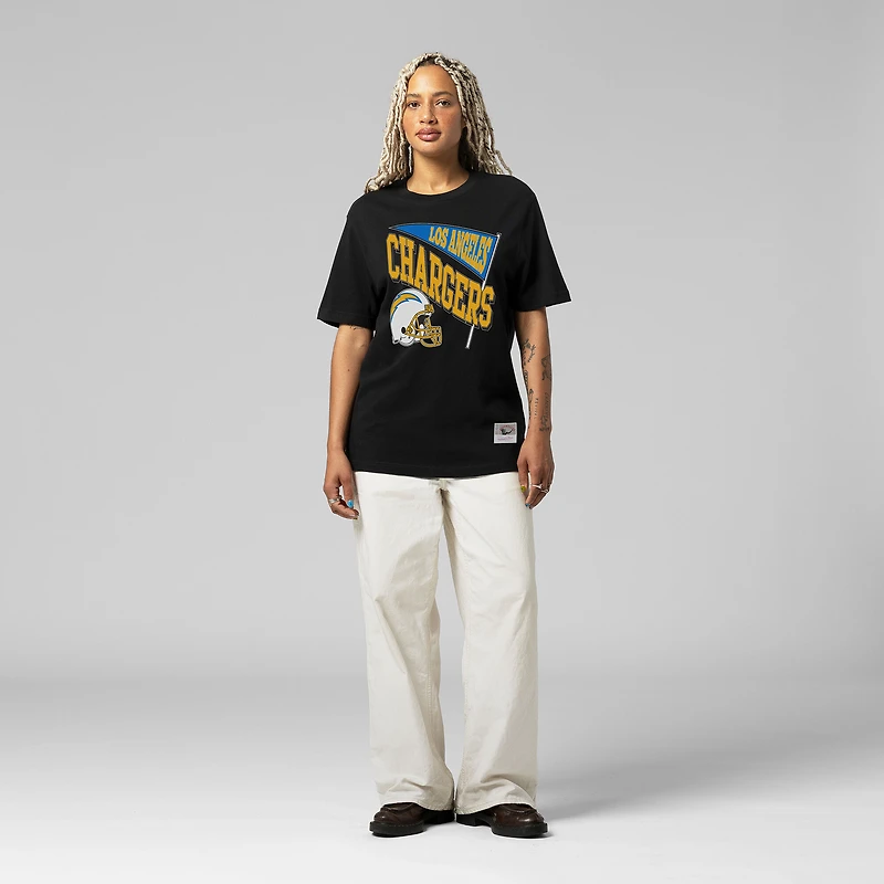 Women's Mitchell & Ness  Black Los Angeles Chargers Team Dynamic Boyfriend T-Shirt
