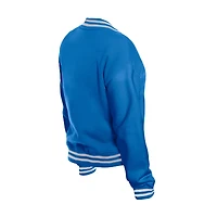 Veste polaire rétro New Era bleue à boutons-pression pour femme des Los Angeles Chargers