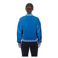 Veste polaire rétro New Era bleue à boutons-pression pour femme des Los Angeles Chargers