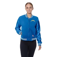 Women's New Era  Blue Los Angeles Chargers Throwback Fleece Full-Snap Jacket