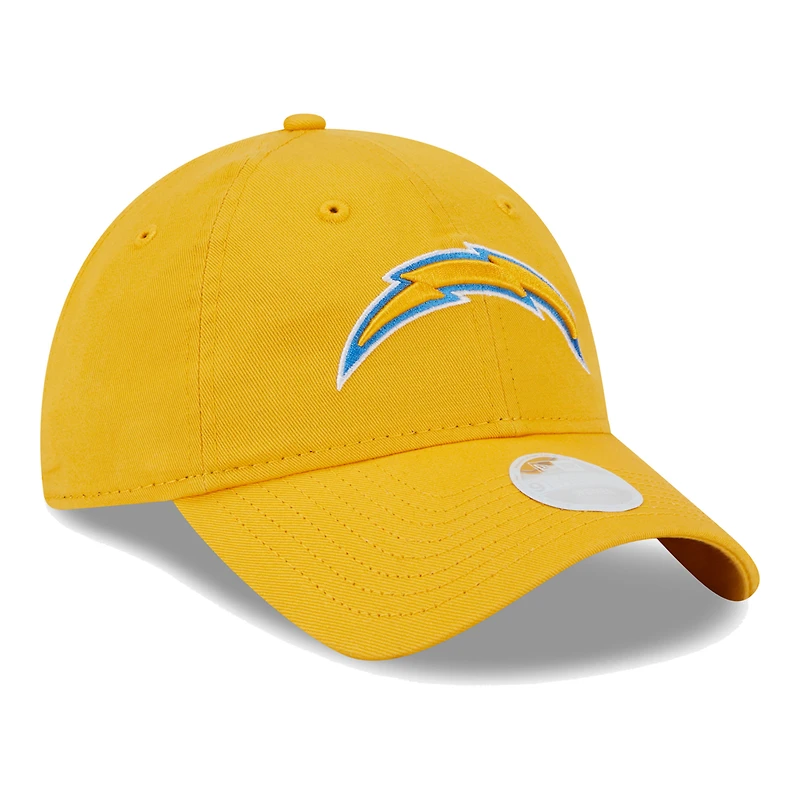 Casquette ajustable New Era Gold Los Angeles Chargers Main Core Classic 2.0 9TWENTY pour femme