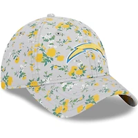 Casquette ajustable 9TWENTY Los Angeles Chargers Bouquet New Era grise pour femme
