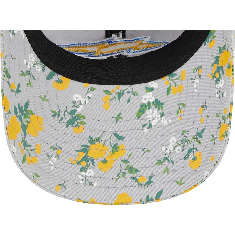 Casquette ajustable 9TWENTY Los Angeles Chargers Bouquet New Era grise pour femme