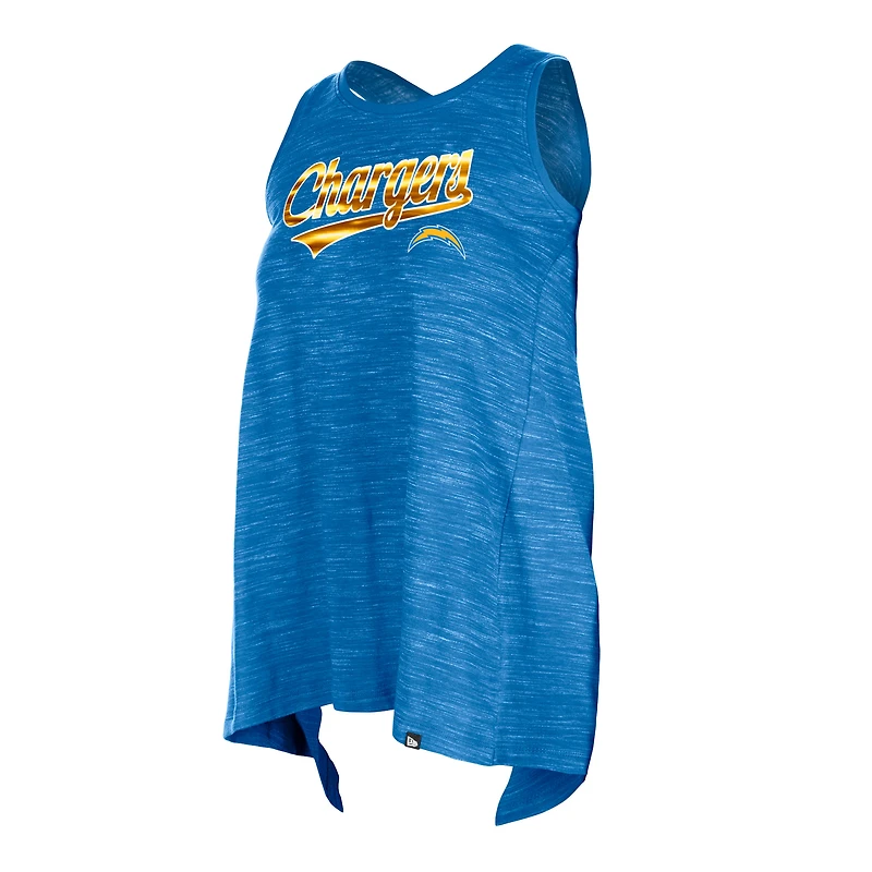 Women's New Era  Powder Blue Los Angeles Chargers Space Dye Active Tank Top