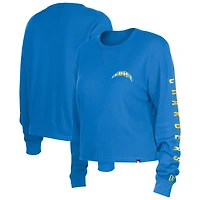 T-shirt court à manches longues thermique Los Angeles Chargers New Era pour femme, bleu poudré