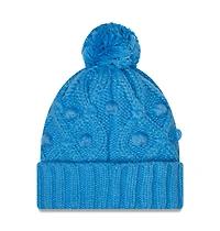 Women's New Era Powder Blue Los Angeles Chargers Toasty Cuffed Knit Hat with Pom