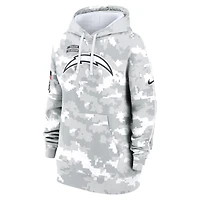 Sweat à capuche surdimensionné en polaire Nike Arctic Camo Los Angeles Chargers 2024 Salute To Service Club pour femme