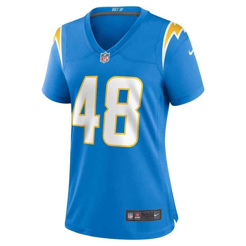 Maillot de match l'équipe des Chargers Los Angeles Nike Bud Dupree pour femme, bleu poudre