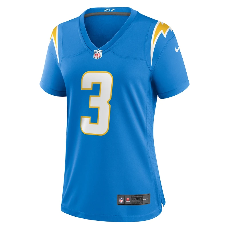 Maillot de joueur Nike Derwin James Jr. des Chargers Los Angeles pour femme, bleu poudre