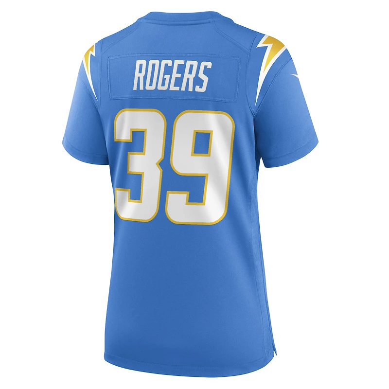 Maillot Nike Eric Rogers bleu poudre pour femme des Los Angeles Chargers