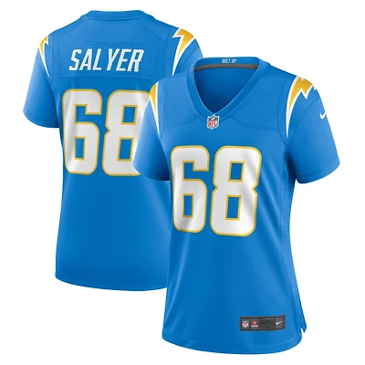Maillot de joueur jeu Nike Jamaree Salyer pour femme, bleu poudre, Los Angeles Chargers