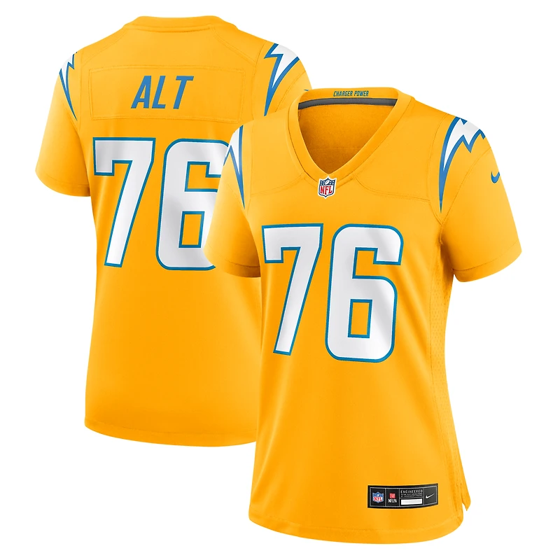 Women's Nike Joe Alt Gold Los Angeles Chargers Alternate Charger Power Game Jersey