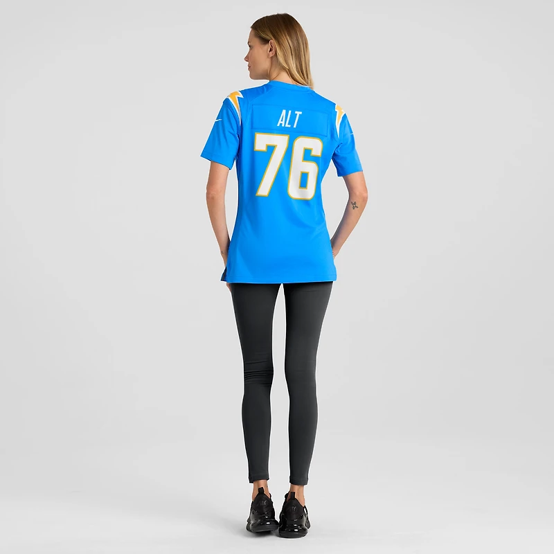 Maillot de jeu joueur Nike Joe Alt Powder Blue Los Angeles Chargers 2024 NFL Draft First Round Pick Player pour femme