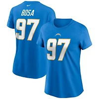 T-shirt Nike Joey Bosa pour femme, bleu poudre, nom et numéro des Chargers de Los Angeles