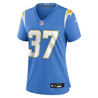 Maillot Nike Jordan Oladokun bleu poudre pour femme des Los Angeles Chargers