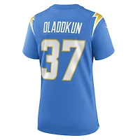 Maillot Nike Jordan Oladokun bleu poudre pour femme des Los Angeles Chargers