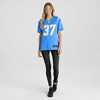 Maillot Nike Jordan Oladokun bleu poudre pour femme des Los Angeles Chargers