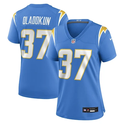 Maillot Nike Jordan Oladokun bleu poudre pour femme des Los Angeles Chargers