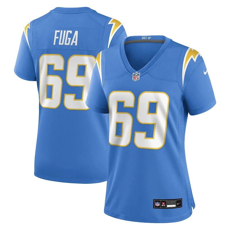 Maillot Nike Josh Fuga bleu poudre pour femme des Los Angeles Chargers