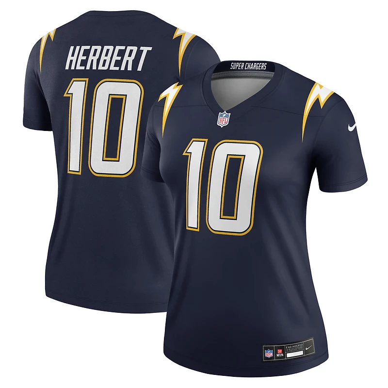 Women's Nike Justin Herbert Navy Los Angeles Chargers Alternate Super Legend Player Performance Top