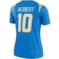 Haut Nike Justin Herbert pour femme, bleu poudre, Legend Player Performance des Los Angeles Chargers