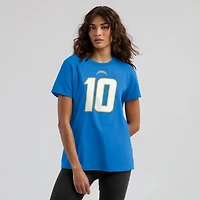T-shirt avec nom et numéro des Chargers de Los Angeles Nike Justin Herbert bleu poudré pour femme