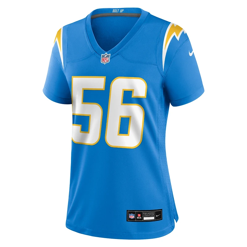 Women's Nike Kanai Mauga  Powder Blue Los Angeles Chargers Team Game Jersey