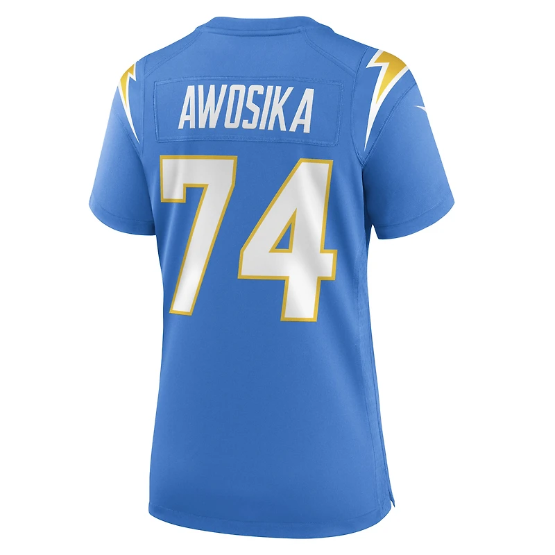 Women's Nike Kayode Awosika  Powder Blue Los Angeles Chargers Team Game Jersey